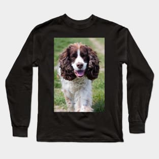 english springer spaniel walking Long Sleeve T-Shirt